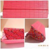 Bolsa de bambu vermelha